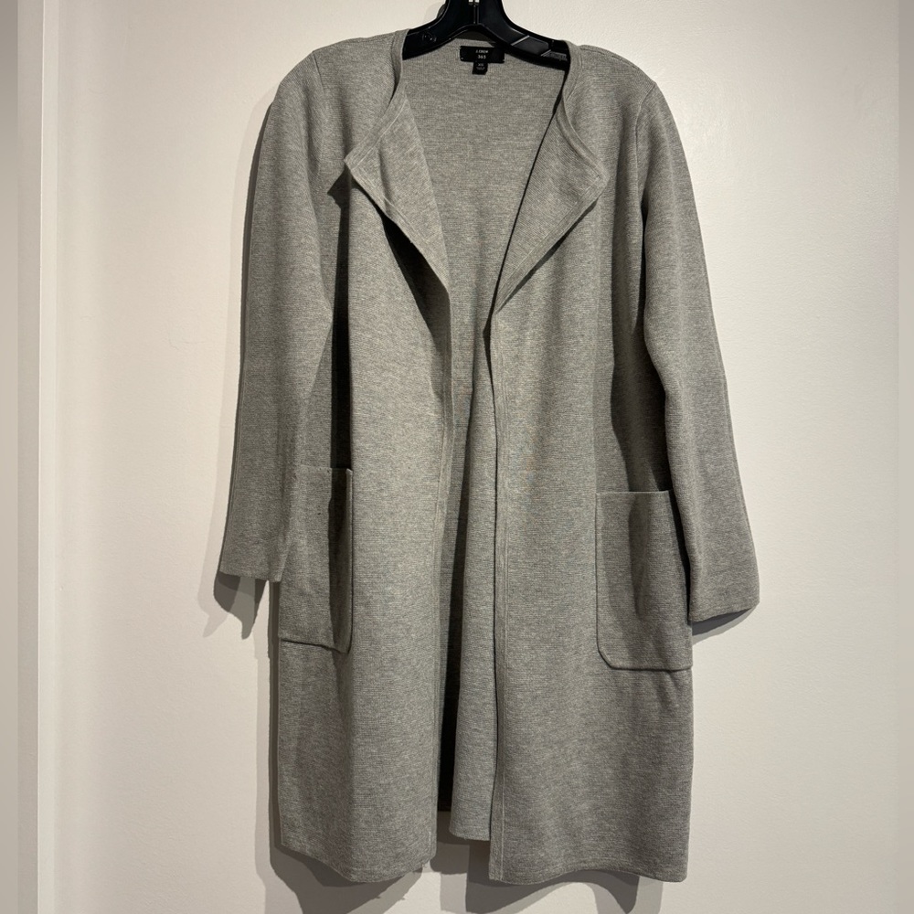 4 for 20! J crew Juliette collarless sweater-blazer in heather dove size XS